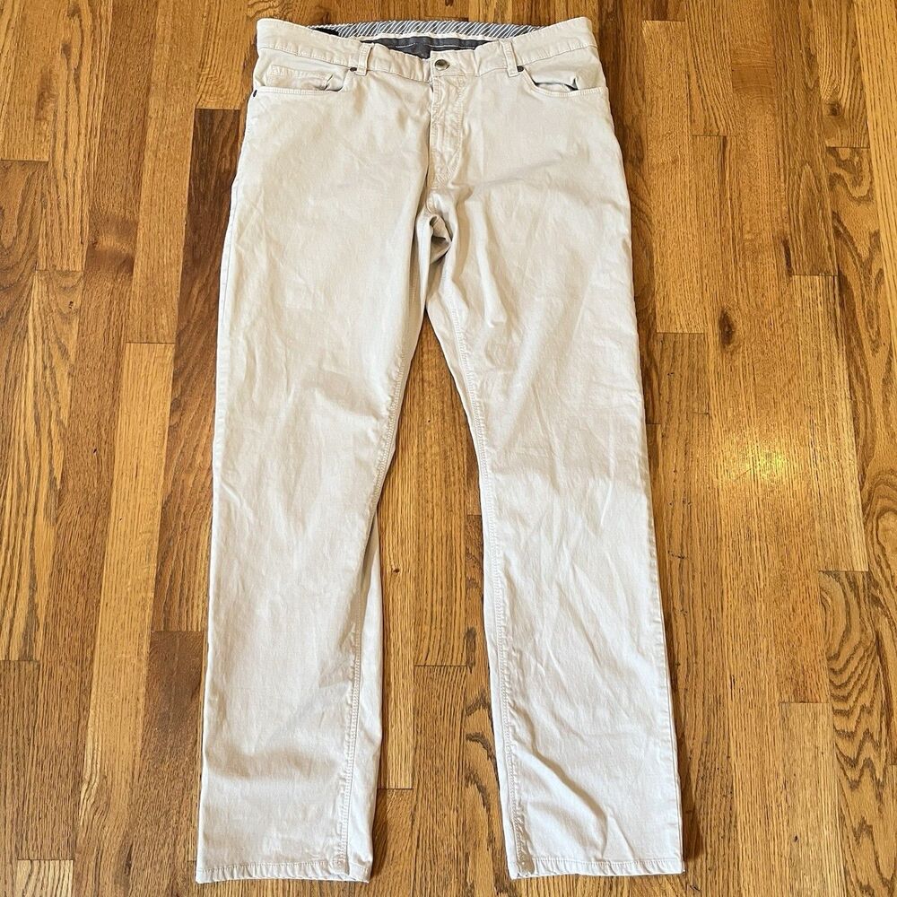 Peter Millar Mens Khaki Tan Pima Cotton Stretch Chino Pants Size 35x30